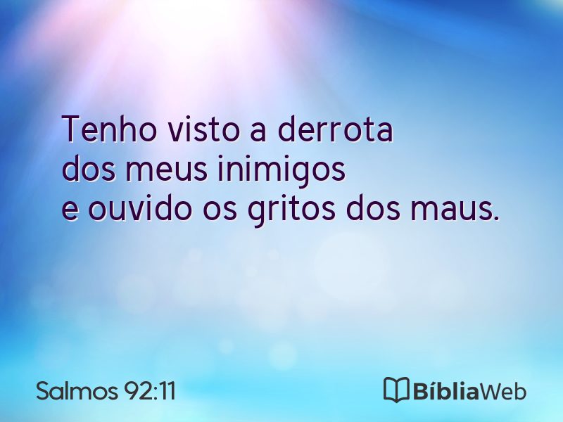 Salmos 92:11 em imagem para compartilhar