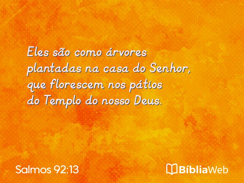 Salmos 92:13 em imagem para compartilhar