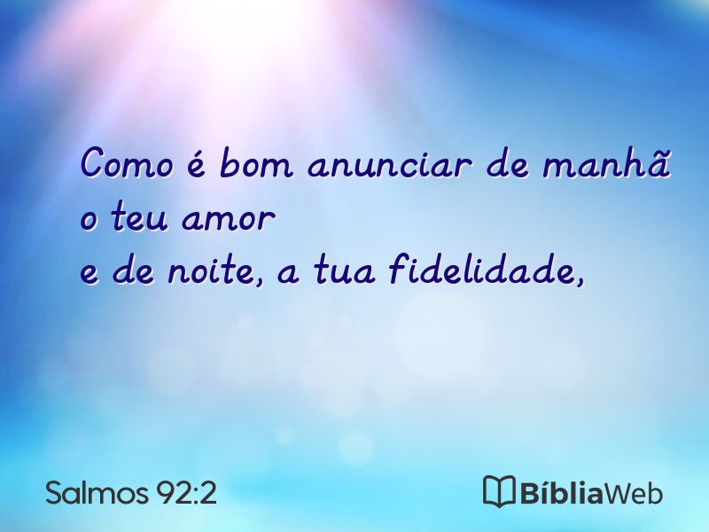 Salmos 92:2 em imagem para compartilhar