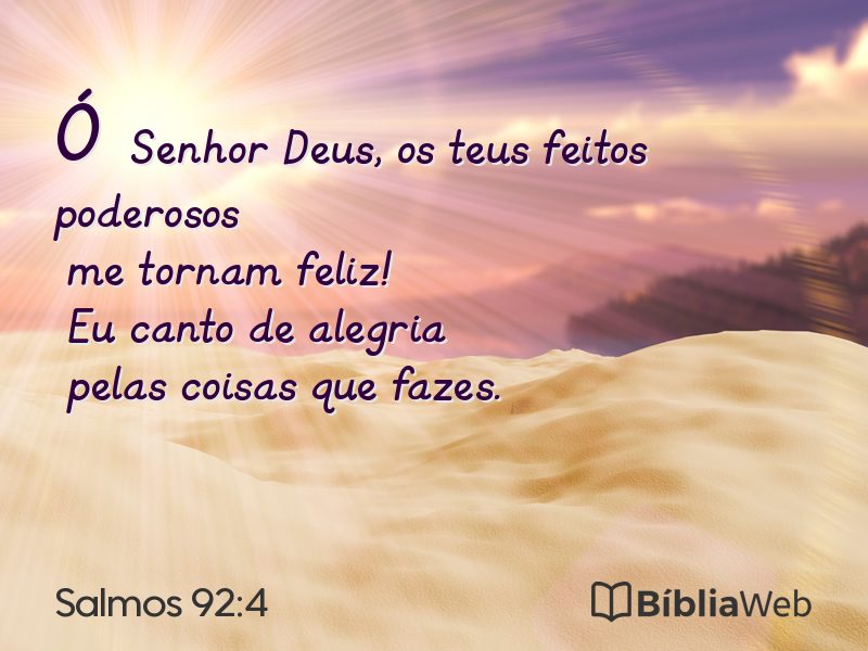 Salmos 92:4 em imagem para compartilhar