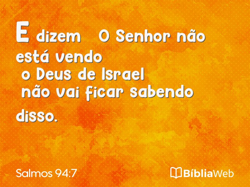Salmos 94:7 em imagem para compartilhar