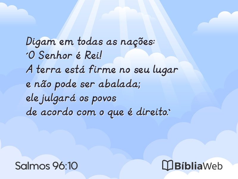 Salmos 96:10 em imagem para compartilhar