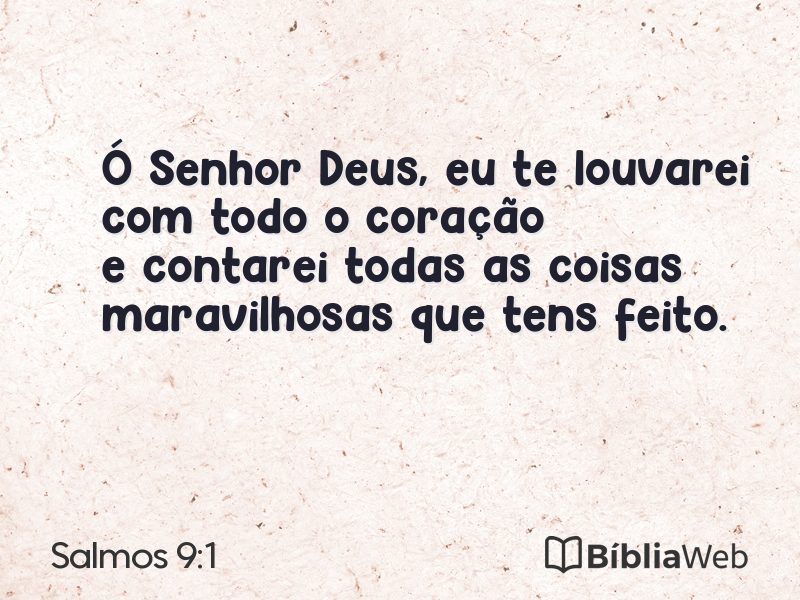 Salmos 9:1 em imagem para compartilhar