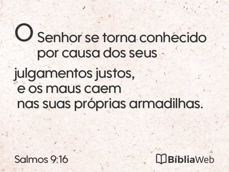 Salmos 9:16 em imagem para compartilhar