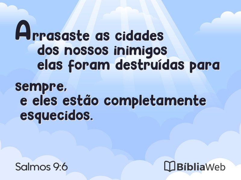 Salmos 9:6 em imagem para compartilhar