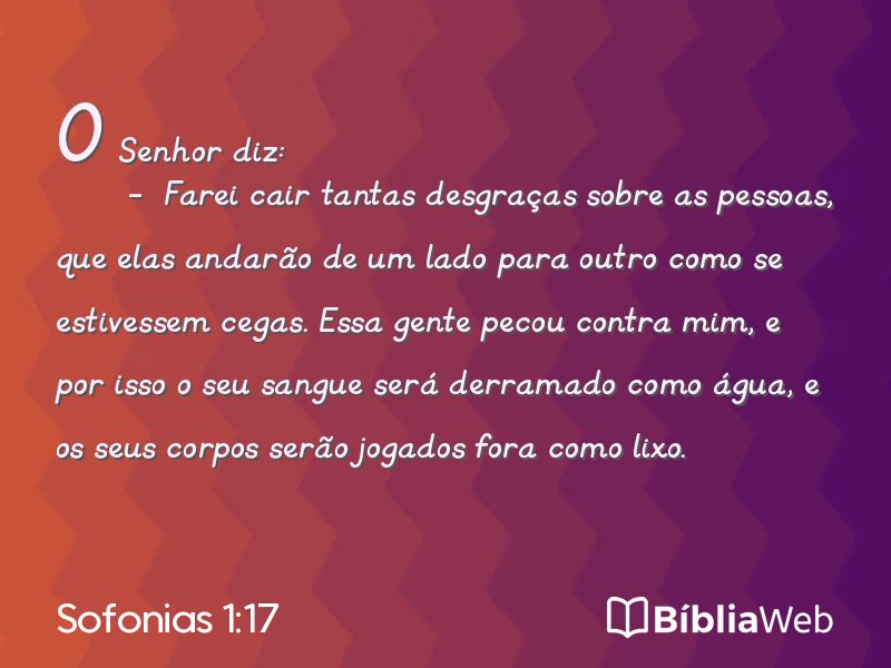 Sofonias 1:17 em imagem para compartilhar