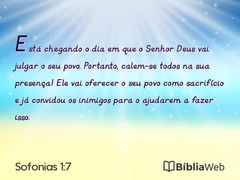 Sofonias 1:7 em imagem para compartilhar
