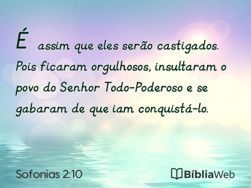 Sofonias 2:10 em imagem para compartilhar