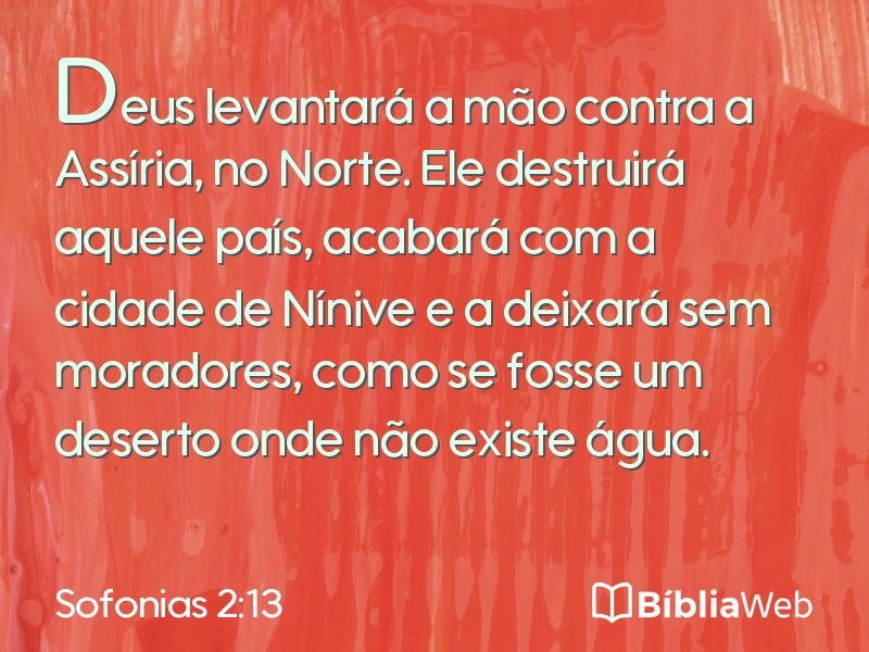 Sofonias 2:13 em imagem para compartilhar