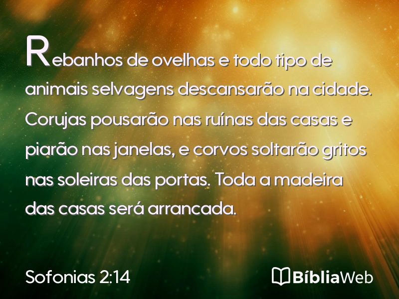Sofonias 2:14 em imagem para compartilhar