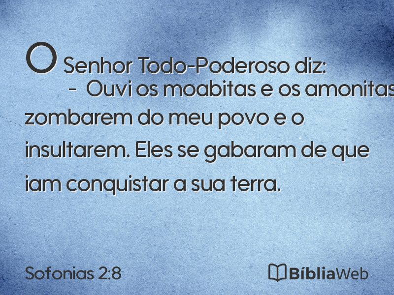 Sofonias 2:8 em imagem para compartilhar