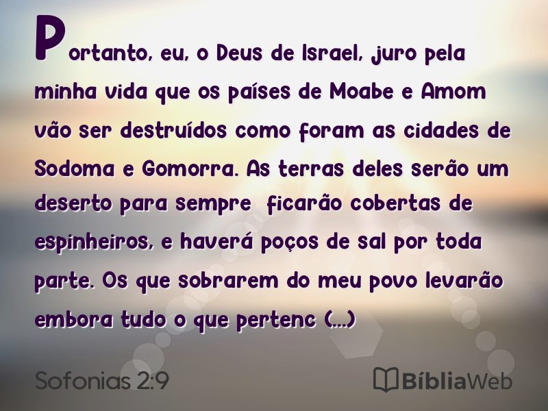 Sofonias 2:9 em imagem para compartilhar