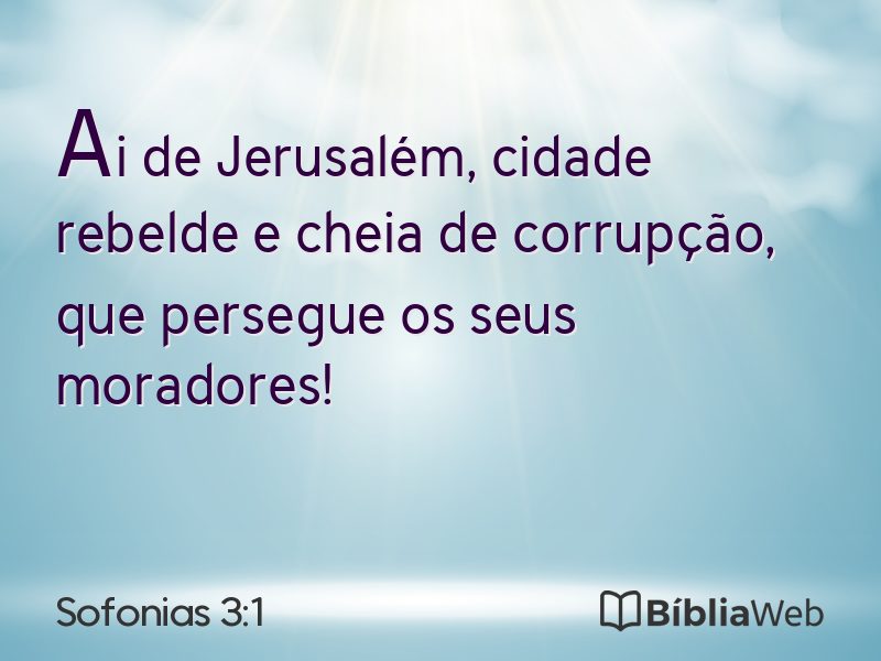 Sofonias 3:1 em imagem para compartilhar