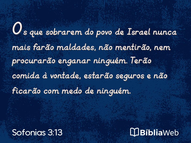 Sofonias 3:13 em imagem para compartilhar