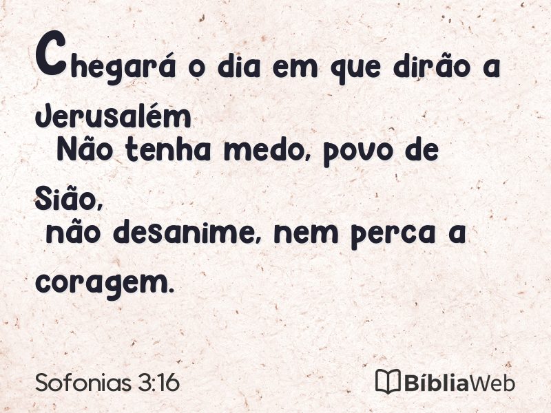 Sofonias 3:16 em imagem para compartilhar