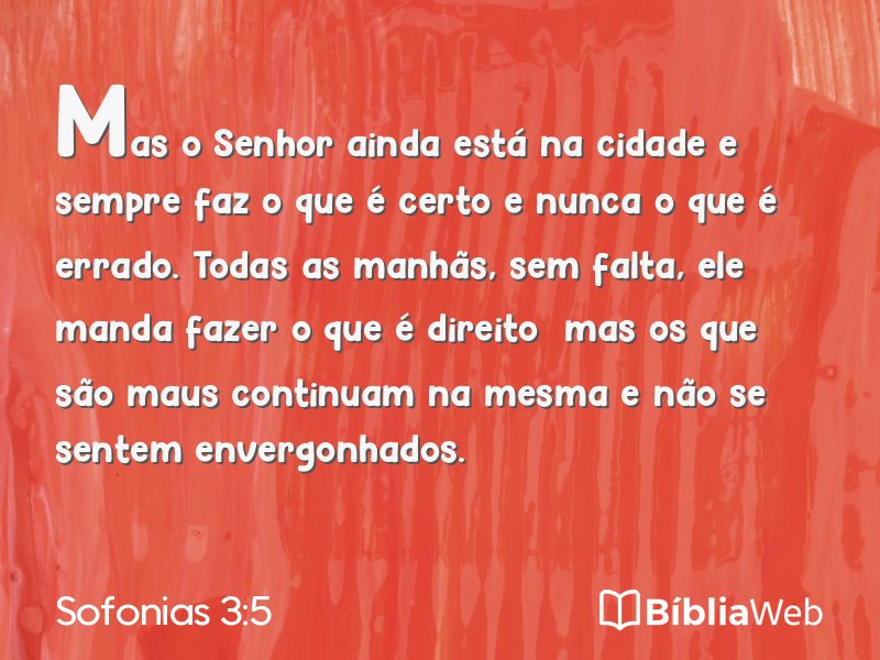 Sofonias 3:5 em imagem para compartilhar