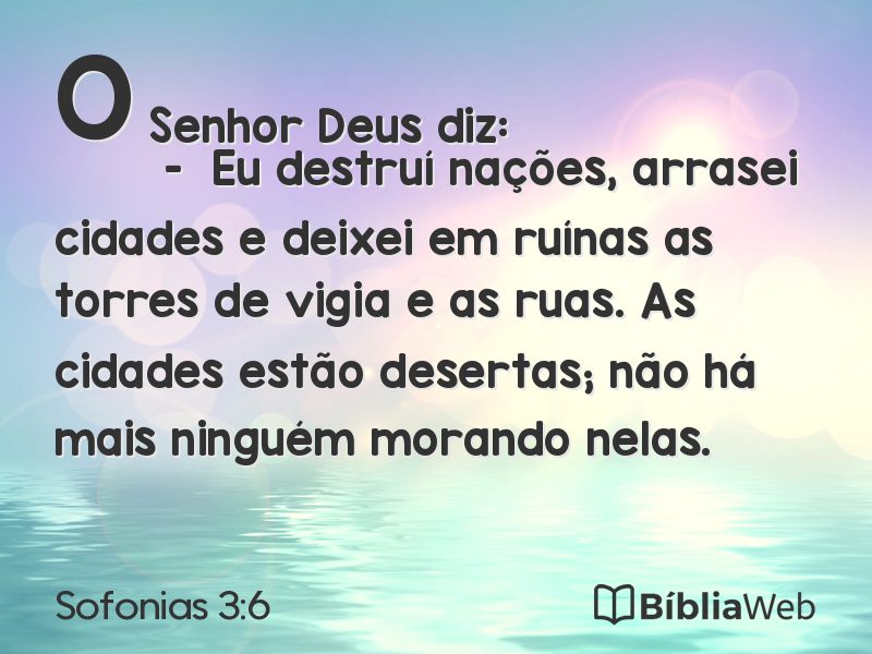 Sofonias 3:6 em imagem para compartilhar