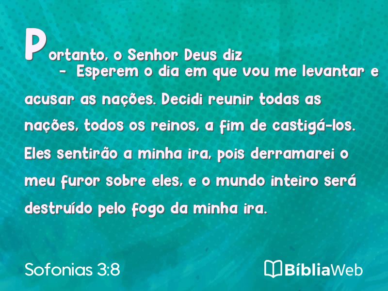 Sofonias 3:8 em imagem para compartilhar