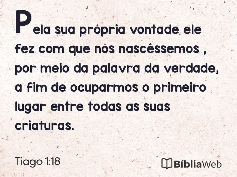 Tiago 1:18 em imagem para compartilhar