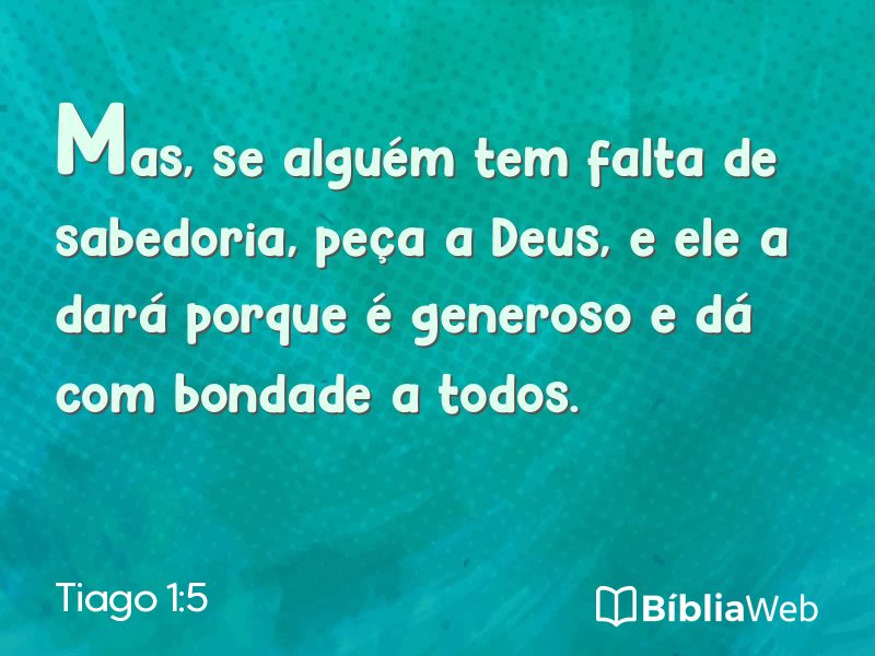 Tiago 1:5 em imagem para compartilhar