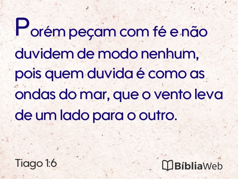 Tiago 1:6 em imagem para compartilhar