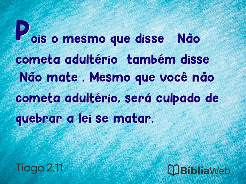 Tiago 2:11 em imagem para compartilhar