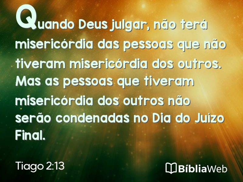 Tiago 2:13 em imagem para compartilhar