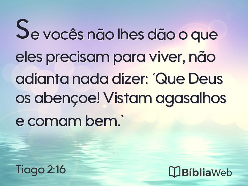 Tiago 2:16 em imagem para compartilhar