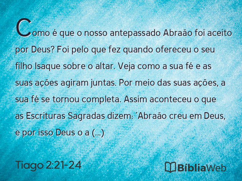 Tiago 2:21-24 em imagem para compartilhar