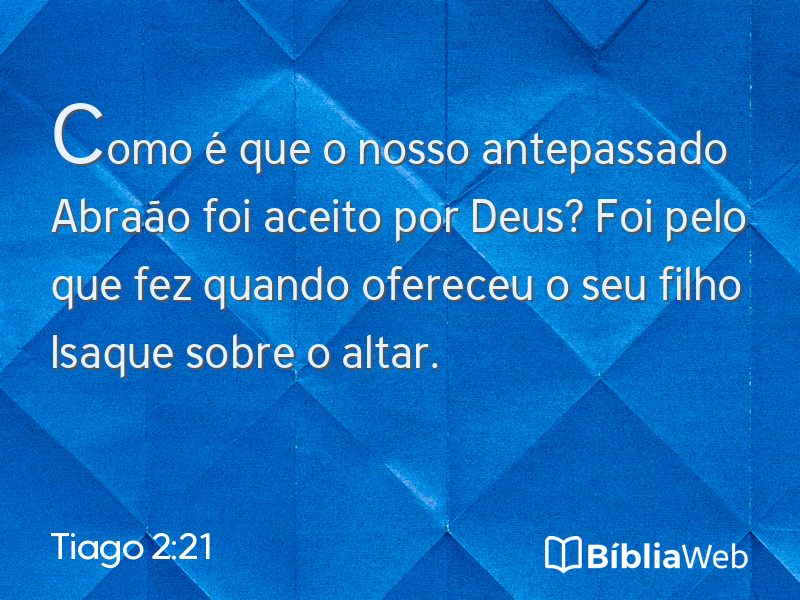 Tiago 2:21 em imagem para compartilhar