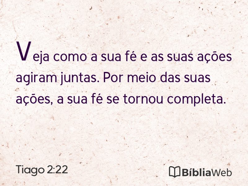 Tiago 2:22 em imagem para compartilhar