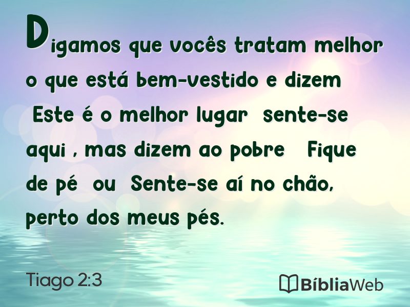 Tiago 2:3 em imagem para compartilhar