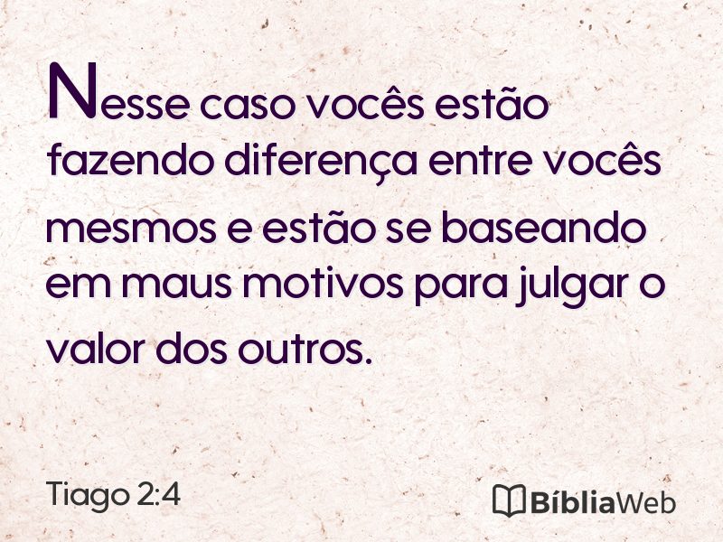 Tiago 2:4 em imagem para compartilhar