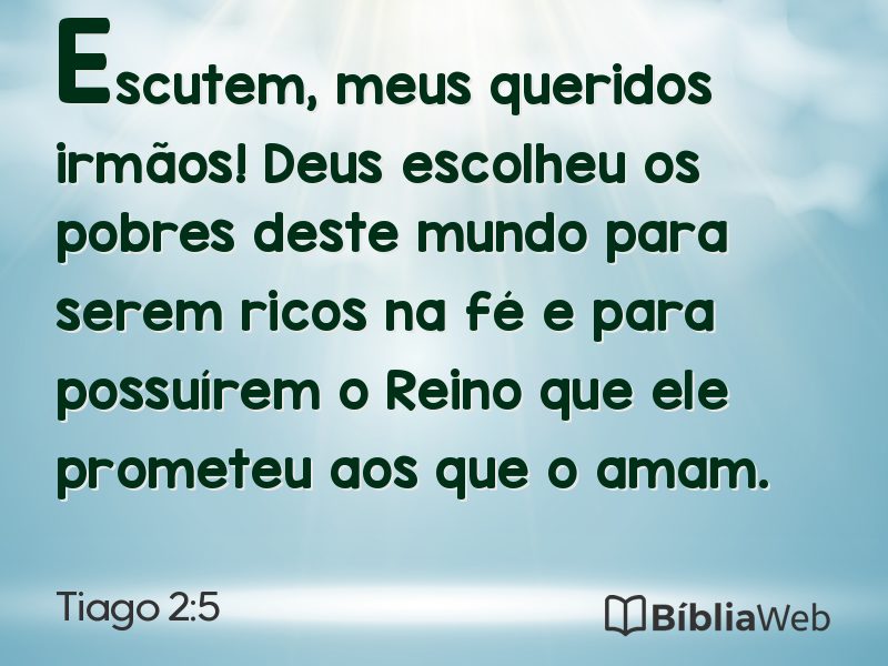Tiago 2:5 em imagem para compartilhar