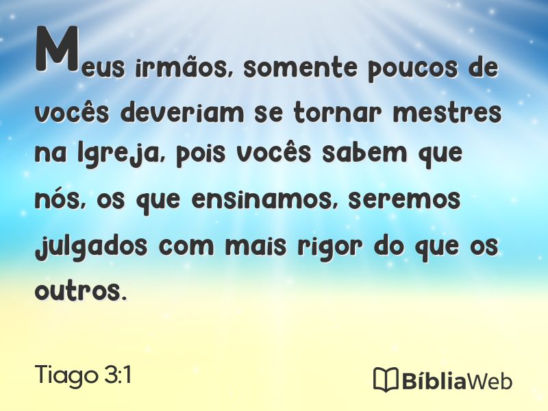 Tiago 3:1 em imagem para compartilhar