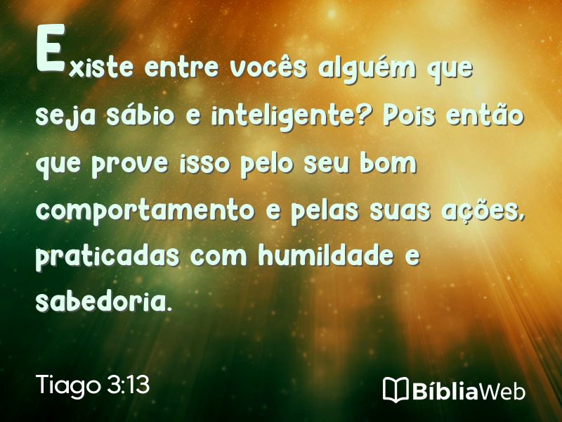 Tiago 3:13 em imagem para compartilhar