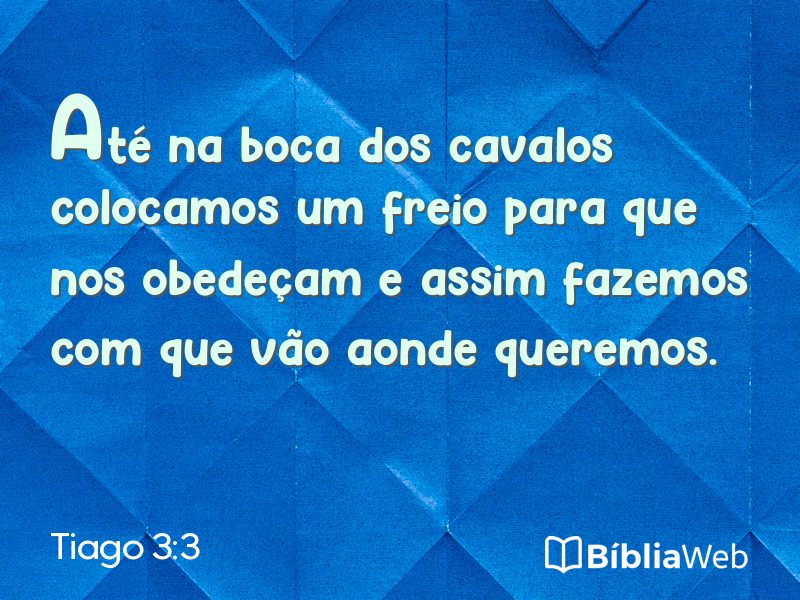 Tiago 3:3 em imagem para compartilhar