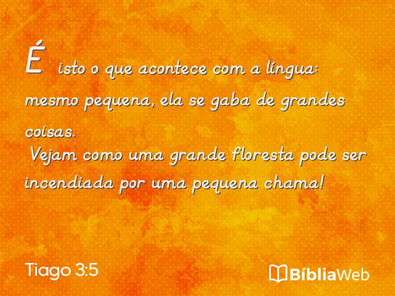 Tiago 3:5 em imagem para compartilhar