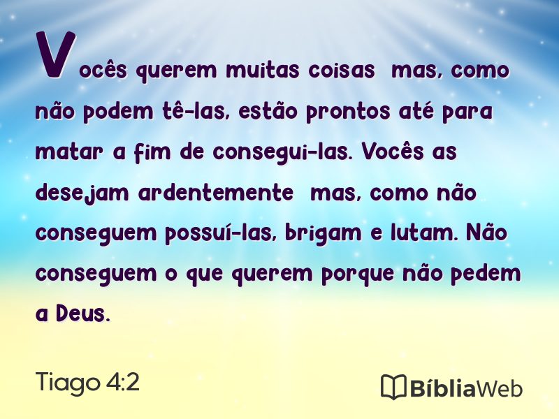 Tiago 4:2 em imagem para compartilhar