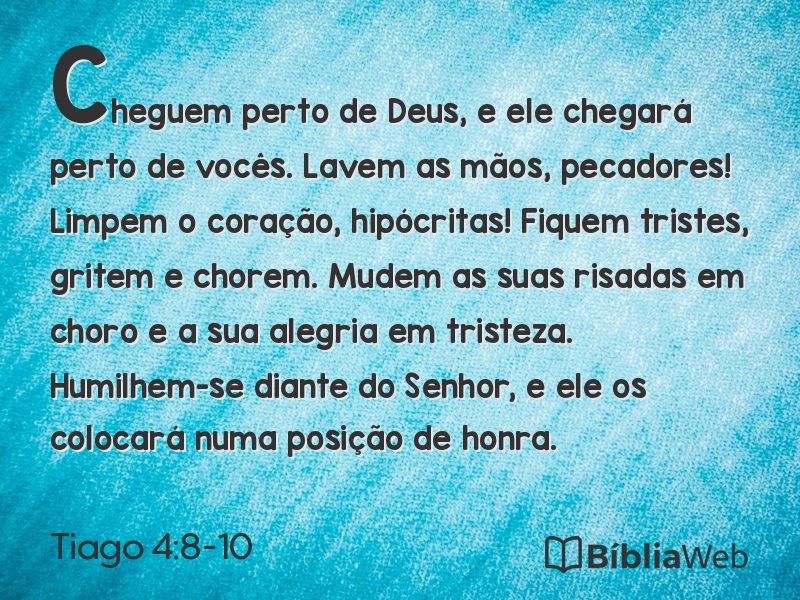 Tiago 4:8-10 em imagem para compartilhar