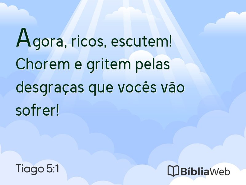 Tiago 5:1 em imagem para compartilhar