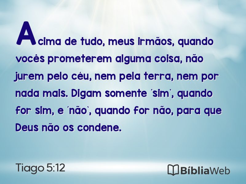 Tiago 5:12 em imagem para compartilhar