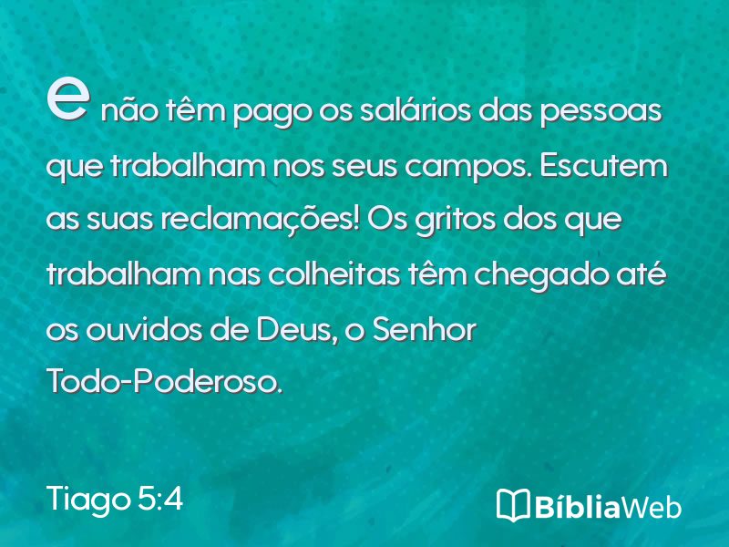 Tiago 5:4 em imagem para compartilhar