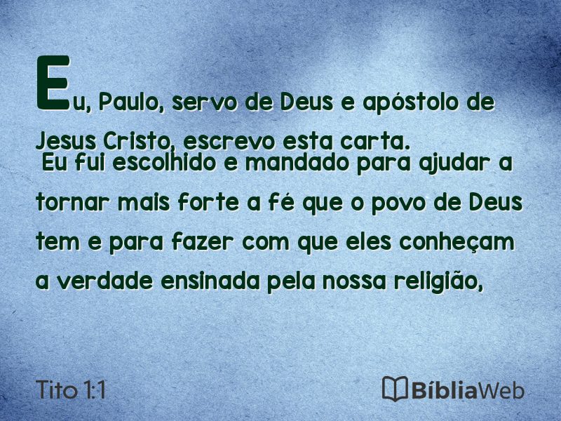 Tito 1:1 em imagem para compartilhar