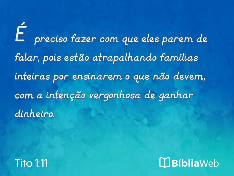 Tito 1:11 em imagem para compartilhar
