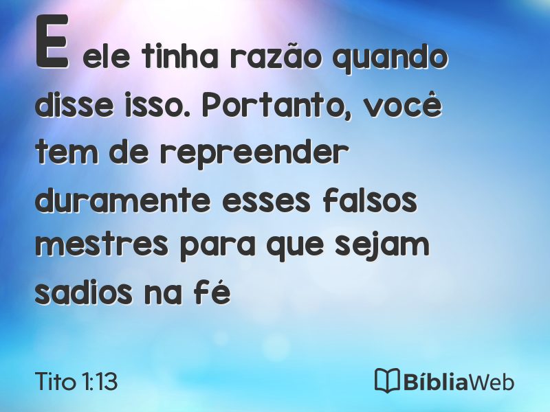 Tito 1:13 em imagem para compartilhar