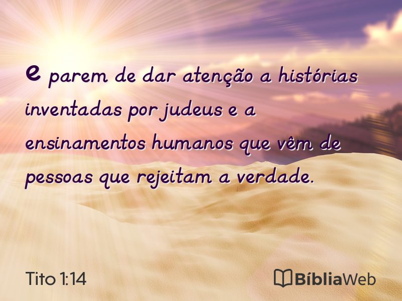 Tito 1:14 em imagem para compartilhar