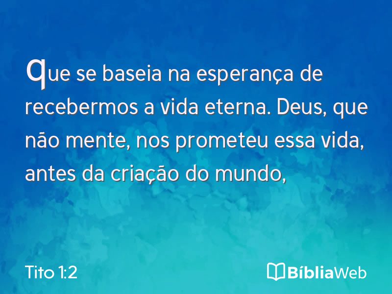 Tito 1:2 em imagem para compartilhar