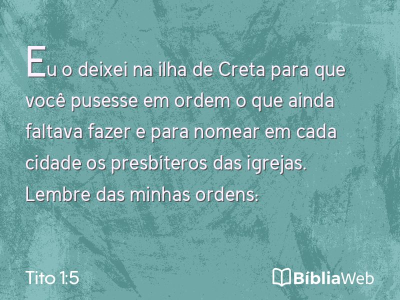 Tito 1:5 em imagem para compartilhar