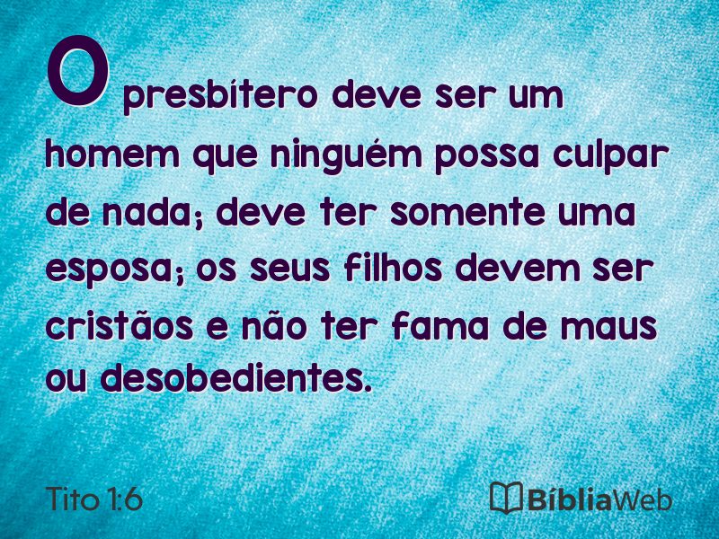 Tito 1:6 em imagem para compartilhar